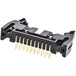 Amphenol T816 Series Right Angle Through Hole PCB Header, 20 Contact(s), 2.54mm Pitch, 2 Row(s), Shrouded