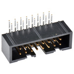 Hirose HIF3FC Series Right Angle Through Hole PCB Header, 16 Contact(s), 2.54mm Pitch, 2 Row(s), Shrouded