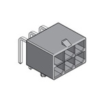 Molex Mega-Fit Series Right Angle Through Hole PCB Header, 6 Contact(s), 5.7mm Pitch, 2 Row(s), Shrouded
