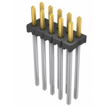 Samtec MTLW Series Straight Pin Header, 10 Contact(s), 2.54mm Pitch, 2 Row(s), Unshrouded