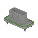 TE Connectivity 2-23774 Series Vertical Panel Mount PCB Header, 18 Contact(s), 6mm Pitch, 2 Row(s), Shrouded