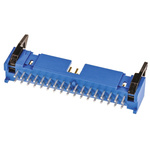 TE Connectivity AMP-LATCH Series Straight Through Hole PCB Header, 34 Contact(s), 2.54mm Pitch, 2 Row(s), Shrouded