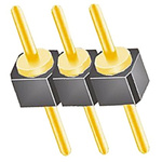 Samtec TS Series Straight Through Hole Pin Header, 3 Contact(s), 2.54mm Pitch, 1 Row(s), Unshrouded