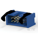 TE Connectivity AMP-LATCH Series Straight Through Hole PCB Header, 10 Contact(s), 2.54mm Pitch, 2 Row(s), Shrouded