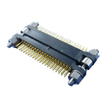Amphenol Socapex MHDAS Series Right Angle PCB Header, 40 Contact(s), 1.27mm Pitch, 2 Row(s), Shrouded