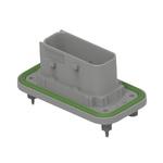 TE Connectivity 2-23781 Series Vertical Panel Mount PCB Header, 15 Contact(s), 6mm Pitch, 2 Row(s), Shrouded