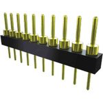 Samtec TS Series Straight Through Hole Pin Header, 32 Contact(s), 2.54mm Pitch, 1 Row(s), Unshrouded