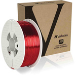 Verbatim 1.75mm Clear Red PET-G 3D Printer Filament, 1kg