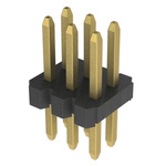 Amphenol Communications Solutions Minitek127 Series Vertical Through Hole PCB Header, 6 Contact(s), 1.27mm Pitch, 2