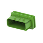 TE Connectivity 3-23695 Series Vertical Cable Mount PCB Header, 18 Contact(s), 6mm Pitch, 2 Row(s), Shrouded