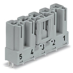 Wago 770 Series Straight PCB Mount PCB Header, 5 Contact(s), 10mm Pitch, 1 Row(s), Shrouded