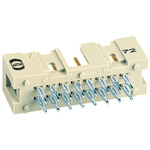 Harting SEK 18 Series Straight Through Hole PCB Header, 34 Contact(s), 2.54mm Pitch, 2 Row(s), Shrouded