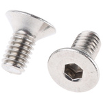 RS PRO M10 x 30mm Hex Socket Countersunk Screw Plain Stainless Steel