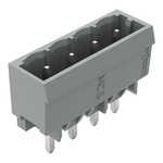 Wago 231 Series Straight PCB Mount PCB Header, 4 Contact(s), 5mm Pitch, 1 Row(s), Shrouded