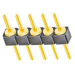 Samtec TS Series Straight Through Hole Pin Header, 5 Contact(s), 2.54mm Pitch, 1 Row(s), Unshrouded