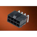 Molex Mini-Fit Jr. Series Right Angle Through Hole PCB Header, 6 Contact(s), 4.2mm Pitch, 2 Row(s), Shrouded