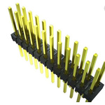 Samtec MTSW Series Straight Pin Header, 8 Contact(s), 2.54mm Pitch, 2 Row(s), Unshrouded
