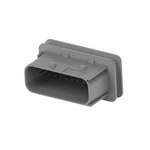 TE Connectivity 2-23695 Series Straight Cable Mount PCB Header, 18 Contact(s), 6mm Pitch, 2 Row(s), Shrouded