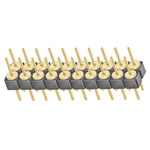 Samtec TD Series Straight Through Hole Pin Header, 20 Contact(s), 2.54mm Pitch, 2 Row(s), Unshrouded