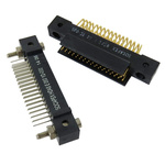 Amphenol Socapex HDAS Series Right Angle PCB Header, 50 Contact(s), 1.905mm Pitch, 3 Row(s), Shrouded