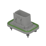 TE Connectivity 2-23781 Series Vertical Panel Mount PCB Header, 10 Contact(s), 6mm Pitch, 2 Row(s), Shrouded
