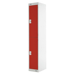 RS PRO 2 Door Steel Red Industrial Locker, 1800 mm x 300 mm x 450mm