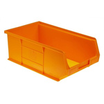 RS PRO PP Storage Bin Storage Bin, 130mm x 205mm, Orange