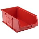 RS PRO PP Storage Bin Storage Bin, 130mm x 205mm, Red