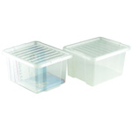 RS PRO PP Storage Bin Container, 260mm x 395mm, Transparent