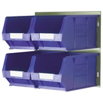 RS PRO PP Storage Bin Louvred Panel, 132mm x 205mm, Blue