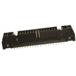 TE Connectivity AMP-LATCH Series Right Angle Through Hole PCB Header, 10 Contact(s), 2.54mm Pitch, 2 Row(s), Shrouded
