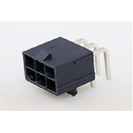 Molex Mini-Fit Jr. Series Right Angle Through Hole PCB Header, 6 Contact(s), 4.2mm Pitch, 2 Row(s), Shrouded