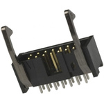 TE Connectivity AMP-LATCH Series Straight Through Hole PCB Header, 14 Contact(s), 2.54mm Pitch, 2 Row(s), Shrouded