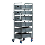 RS PRO 6 Shelf Steel Drawer Trolley, 600 x 400 x 170mm, 250kg Load
