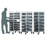 RS PRO 6 Shelf Steel Drawer Trolley, 600 x 400 x 200mm, 250kg Load