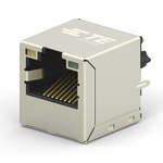 TE Connectivity 2301995 Series Female RJ45 Connector, PCB Mount, Cat6, Nickel Plated Brass Shield
