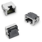 Wurth Elektronik WR-MJ Series Female RJ45 Connector, Surface Mount, Nickel Plated Brass Shield
