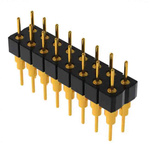 Samtec BBD Series Vertical Through Hole Pin Header, 8 Contact(s), 5.35mm Pitch, 2 Row(s), Unshrouded