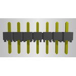 Samtec TSW Series Pin Header, 7 Contact(s), 2.54mm Pitch, 1 Row(s), Unshrouded