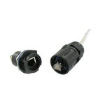 Amphenol Socapex Male Ethernet Connector, Jam Nut, Cat6