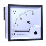 RS PRO Analogue Voltmeter DC ±1.5 %, 92 x 92 mm