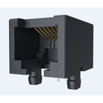 Amphenol ICC MOD JACK Series Female RJ45 Connector, PCB Mount, Cat3, Tin Plated Brass Alloy Shield