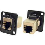 RS PRO Single-Port RJ45 Feedthrough Connector, Cat5e, Shielded