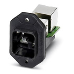 Phoenix Contact VS-PPC-F1-RJ45-POBK-1RF-BU/BU Series RJ45 Panel Mounting Frame, Cat5e, Shielded