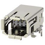 TE Connectivity Surface Mount Right Angle Mini I/O Connector Female, 8 Way, Shielded