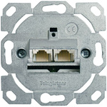 Telegartner Telegartner Data Series, Angled Cat6a 2 Way RJ11, RJ12, RJ45 Outlet,With Shielded Shield Type