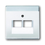 ABB White 2 Gang Plastic RJ45 Cover Plate