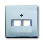 ABB White 2 Gang Plastic RJ45 Cover Plate