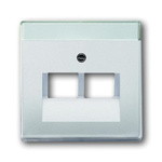 ABB White 2 Gang Metal RJ45 Cover Plate