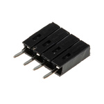 RS PRO Straight Through Hole Mount PCB Socket, 4-Contact, 1-Row, 2.54mm Pitch, Solder Termination